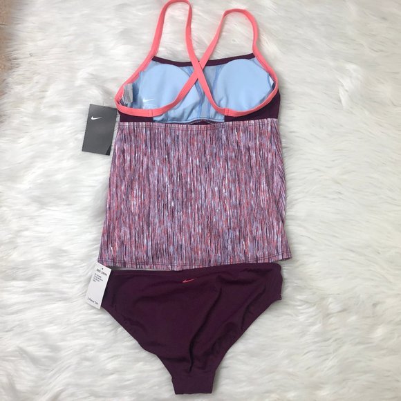 Nike 2 Piece Racerback Tankini Bikini & Bottom - Picture 3 of 6
